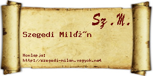 Szegedi Milán névjegykártya