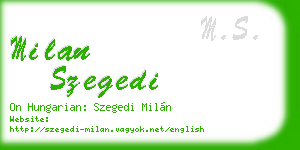 milan szegedi business card